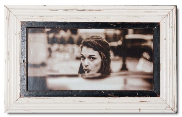 Panorama-Bilderrahmen aus recyceltem Holz für die Fotogröße 21 x 42 cm