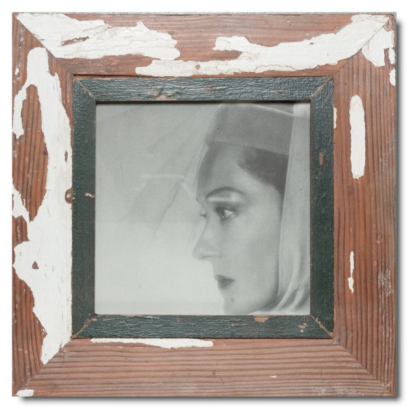 Quadratischer Bilderrahmen aus recyceltem Holz für das Bildformat 21 x 21 cm
